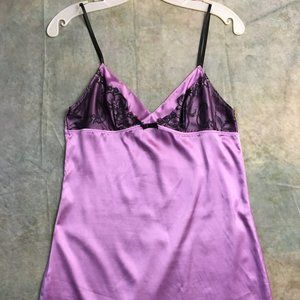Lilac chemise with black lace, from Paris